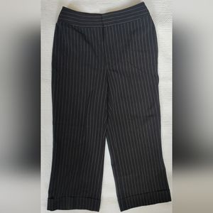 BRIGGS cropped black pants with white pinstripes 4P